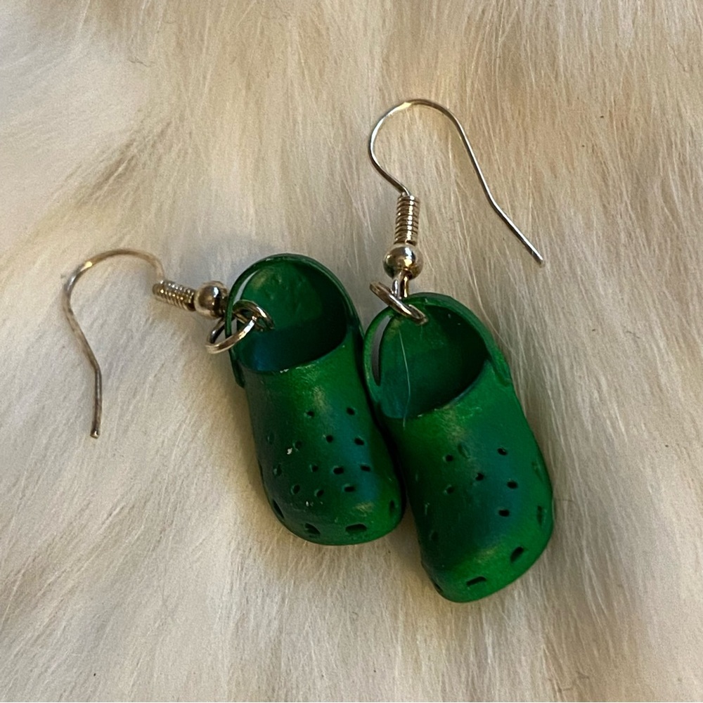 4/$25 Green Small Crocs Earrings - Picture 2 of 3